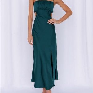 Hello Molly Forest Green Silk Dress